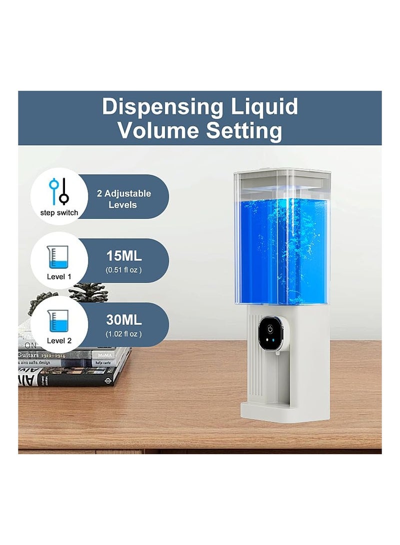 SYOSI Automatic Mouthwash Dispenser for Bathroom, 700mL(23.67 Oz) Wall Mounted Mouth Wash Dispenser with Magnetic Cups, Rechargable and 2 Dispensing Levels Mouth Pumb Dispenser for All Age Groups (White) - Image 5