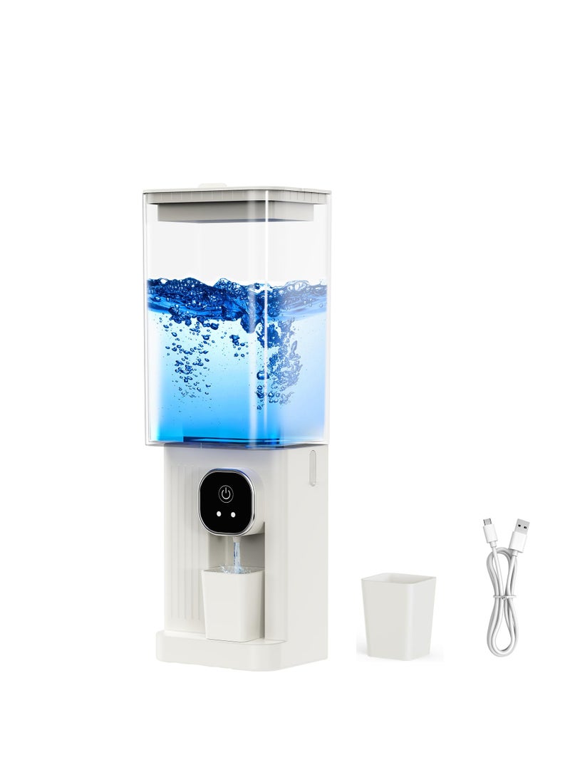 SYOSI Automatic Mouthwash Dispenser for Bathroom, 700mL(23.67 Oz) Wall Mounted Mouth Wash Dispenser with Magnetic Cups, Rechargable and 2 Dispensing Levels Mouth Pumb Dispenser for All Age Groups (White) - Image 1