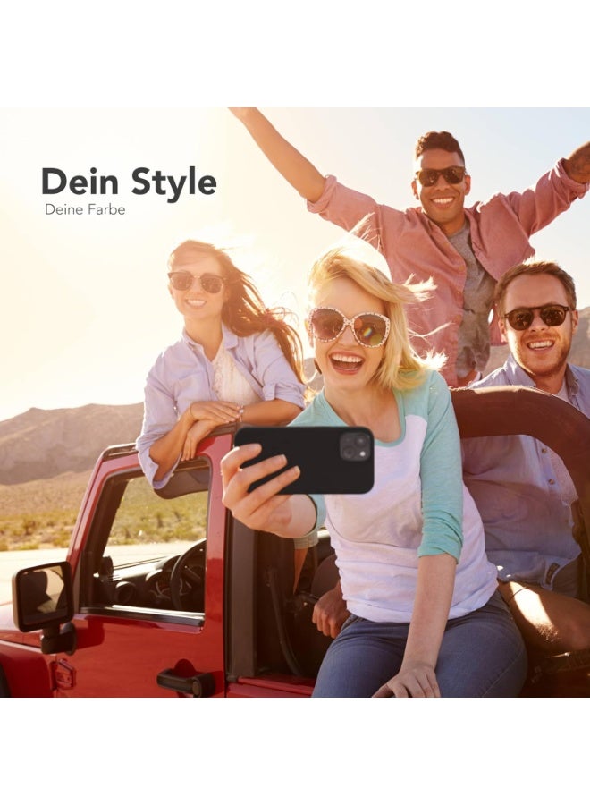 Compatible with iPhone 15 Case Slim Liquid Silicone 3 Layers Full Covered Soft Gel Rubber Phone Case Protective Cover (Color Black) - Image 3