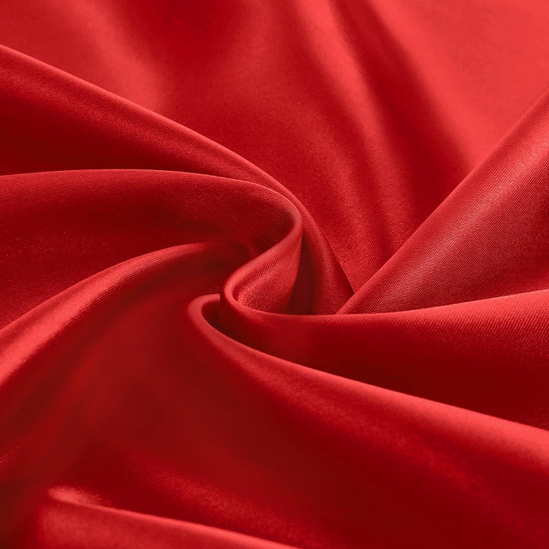 Entisn Red Satin Fabric by The Yard, Silky Fabric 60 Inch Charmeuse Satin Fabric, Soft Cloth Fabric for Wedding Decor, DIY Crafts, Napkins, Bridal Dress, Sewing(1 Yard) - Image 1
