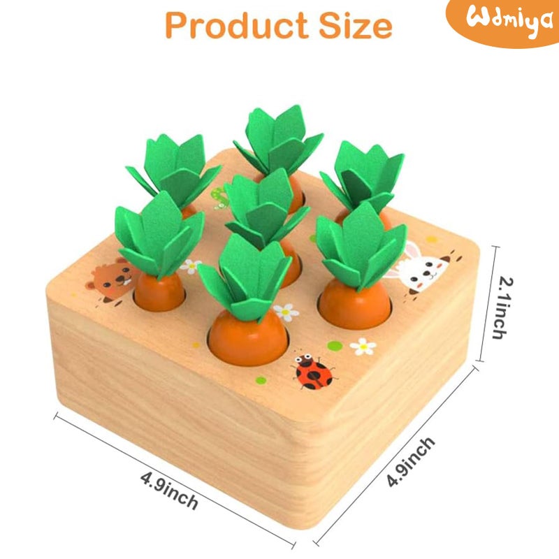 Wdmiya Montessoritoys for 1 Year Old, Wooden Toys Developmental Shape Sorting & Matching Puzzle Carrots Harvest Game, Birthday Gifts for Toddlers Babies Boys and Girls 6-12 Months Christmas - Image 4