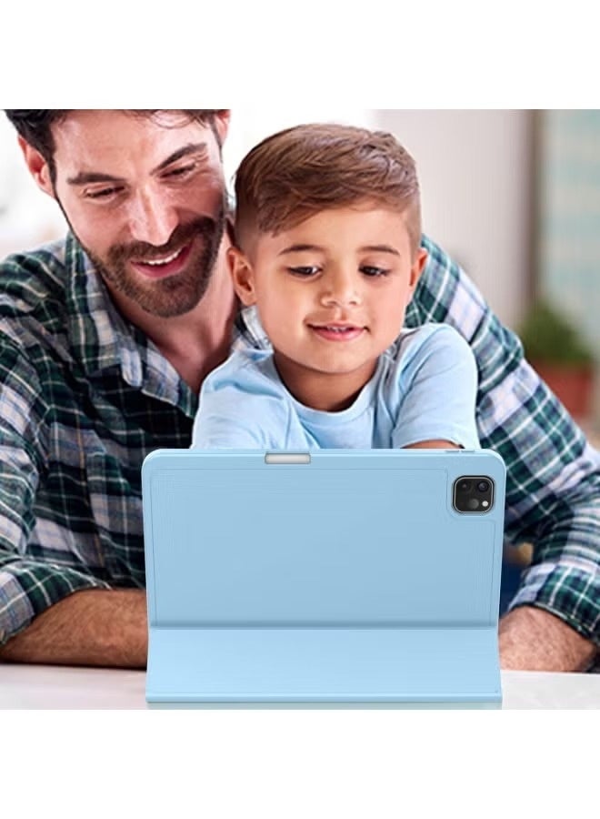 أكاليكس حافظة ايباد برو 12.9 (2018-2022) مع حامل قلم رصاص-غطاء مغناطيسي ذكي نحيف يدعم شحن أبل قلم رصاص 2 ، يو اس بي-سي ، النوم/الاستيقاظ التلقائي ، متوافق مع معرف اللمس ، حافظة واقية ثلاثية الطي (أزرق أزور) - Image 3