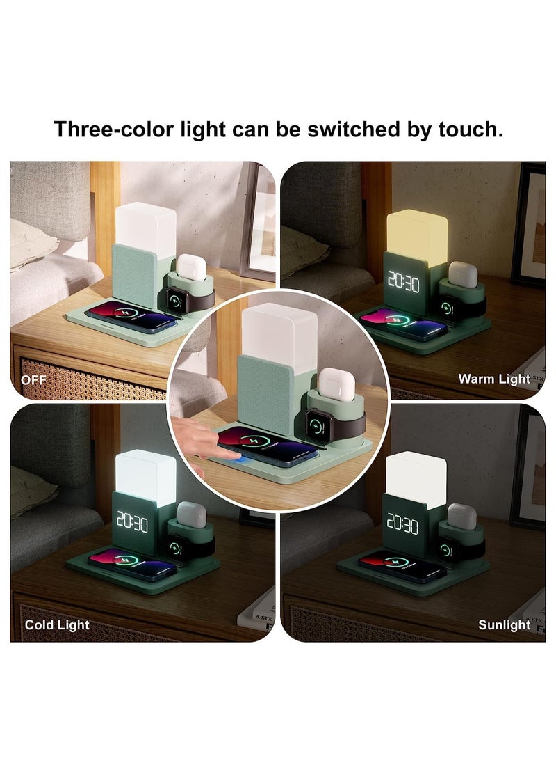 SYOSI Wireless Charging Station, 3 in 1 Fast 15W Wireless Charger with Alarm Clock and Night Light, Charging Dock for iPhone 12/13/14 Pro/13 Mini/13 Pro Max/12 pro, Samsung, AirPods, Creative Business Gift  - Image 4