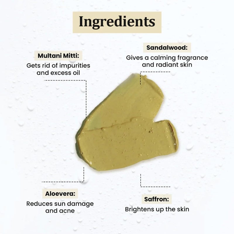 TNW - The Natural Wash TNWTHE NATURAL WASH Multani Mitti Face Wash 100ml  Enriched With Fullers Earth Sandal Wood Aloe Vera  Saffron  For Glowing  Purifies Skin  Paraben  Sulphate Free  Facewash For Men  Women - Image 3