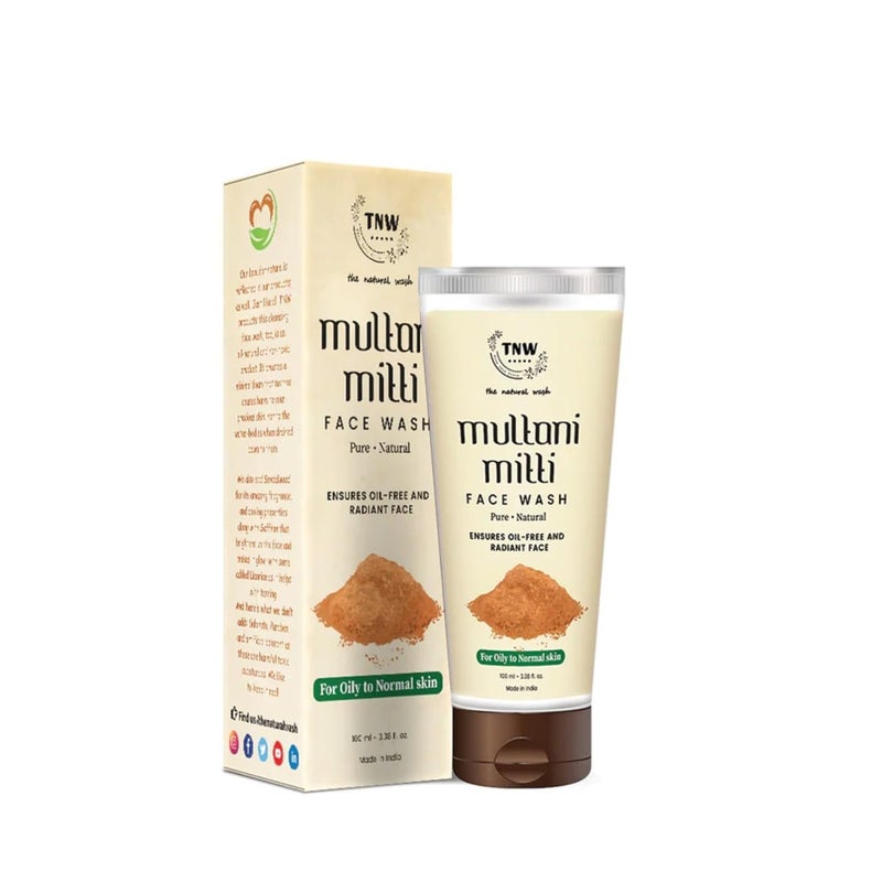 TNW - The Natural Wash TNWTHE NATURAL WASH Multani Mitti Face Wash 100ml  Enriched With Fullers Earth Sandal Wood Aloe Vera  Saffron  For Glowing  Purifies Skin  Paraben  Sulphate Free  Facewash For Men  Women - Image 2