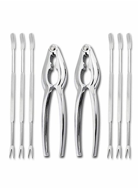 8 Pieces Seafood Tools Set Crab Crackers Nut Cracker Forks