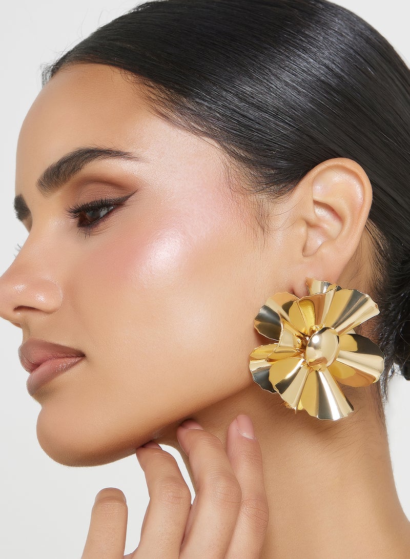 ايلا أقراط زهور كبيرة مرصعة - Image 3