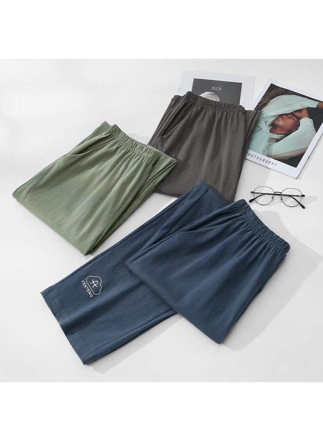 Fenton Fenteng Men'S Cotton Spring And Autumn Casual Long Pants Loose And Comfortable Home Pants Army Green 4Xl - Image 5