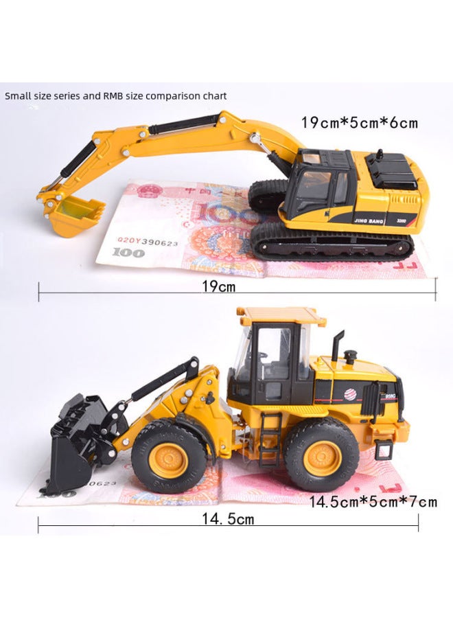 Jingbang 1:60 Alloy Excavator Forklift Truck Dump Truck Grab Wood Roller Engineering Truck Children's Toys-Color:Bulk: 1:60 Mine Car Green - Image 3
