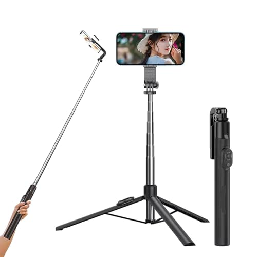 Conbre Y17 Long Selfie Stick with Tripod Stand Aluminum 67inch/170cm for Phone, Remote for Photography, Videoshoot, Selfie & Travel,Vlogging Portable Bluetooth Remote Control - Image 1