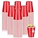 Dualshine 100 Pack Red Plastic Cups 12 oz Disposable Cups for Party Heavy Duty Drinking Cup Christmas Shot Cups for Wedding Birthday Beer Taste Serving Snack Sample Tastings Barbecues - Image 1