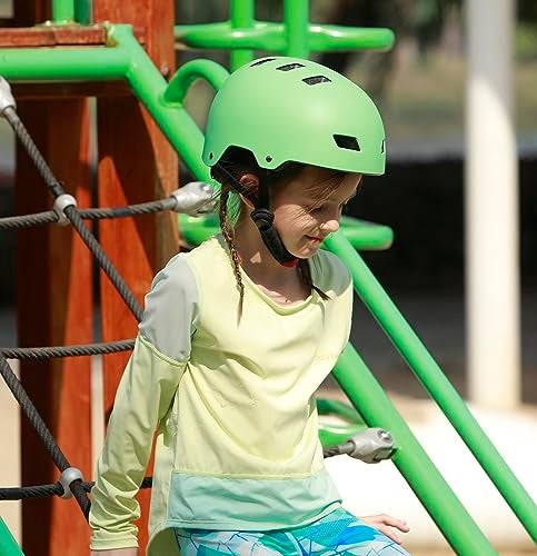 Apusale Bike Skateboard Helmet, Adjustable and Multi-Sport for Skate Scooter, 3 Sizes for Adult Youth Kids Toddler (Mint Green) - Image 2