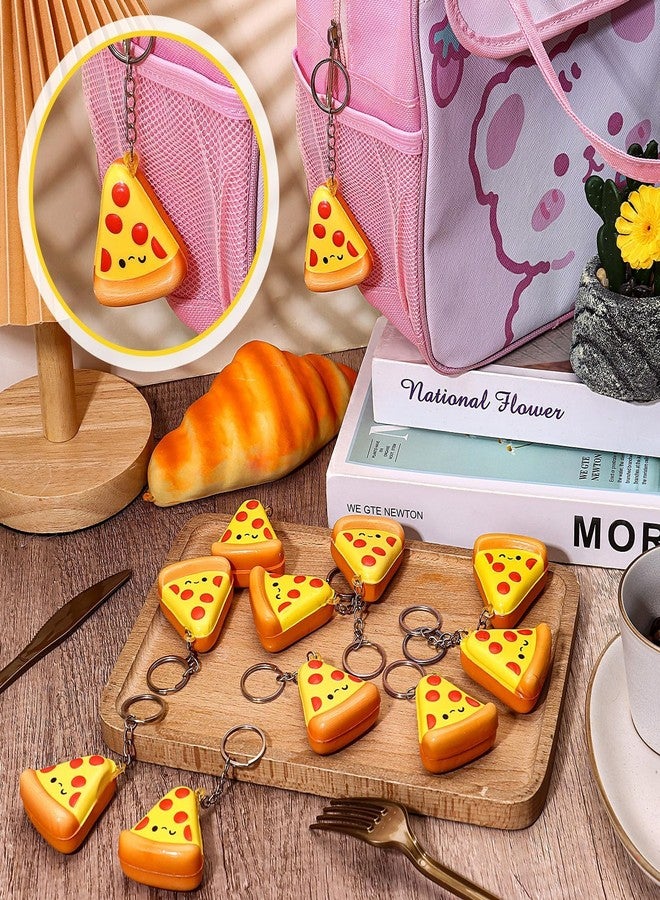 Furbeko Pizza Keychains Bulk Stress Relief Pizza Keyring Pizza Birthday Party Supplies Pizza Theme Food Keychain Gifts for Women Men Pizza Party Favors School Prizes Party Bag Gift Fillers (24) - Image 5