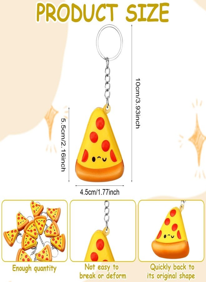Furbeko Pizza Keychains Bulk Stress Relief Pizza Keyring Pizza Birthday Party Supplies Pizza Theme Food Keychain Gifts for Women Men Pizza Party Favors School Prizes Party Bag Gift Fillers (24) - Image 2
