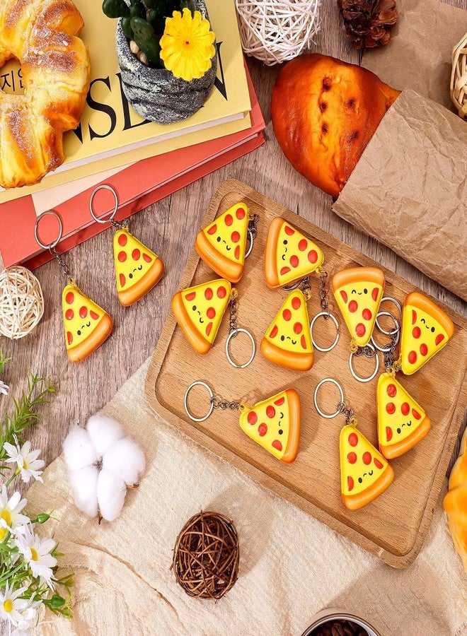 Furbeko Pizza Keychains Bulk Stress Relief Pizza Keyring Pizza Birthday Party Supplies Pizza Theme Food Keychain Gifts for Women Men Pizza Party Favors School Prizes Party Bag Gift Fillers (24) - Image 4