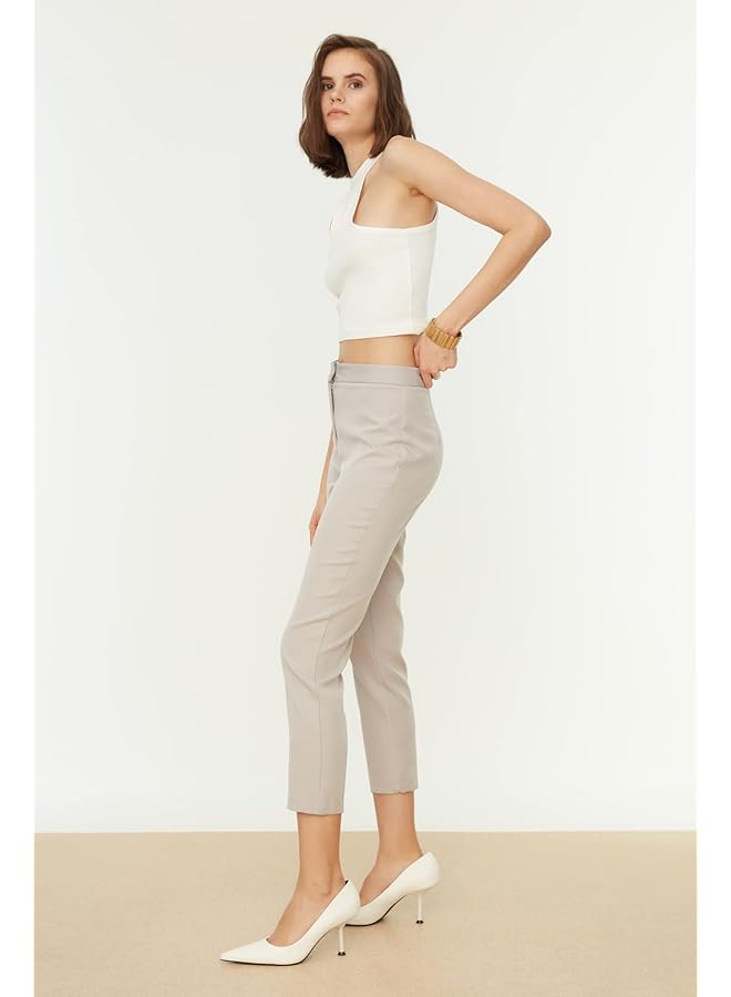 ترينديول بنطلون نسائي أساسي بخصر عالٍ وساق مستقيمة - Image 4