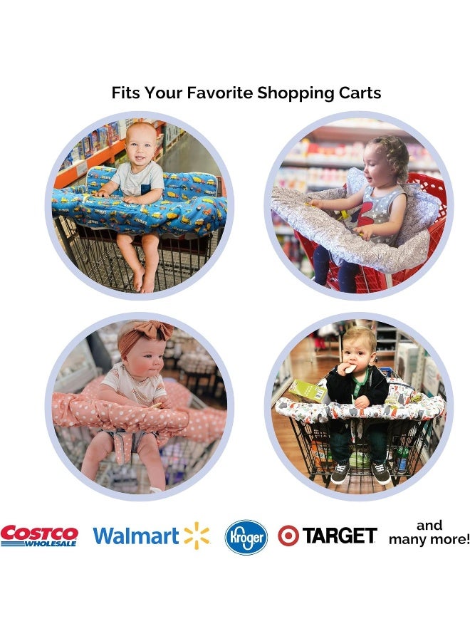 suessie Shopping Cart Cover for Baby or Toddler | 2-in-1 High Chair Cover | Compact Universal Fit | Unisex for Boy or Girl | Includes Carry Bag | Machine Washable | Fits Restaurant Highchair | Forest Animals - Image 4