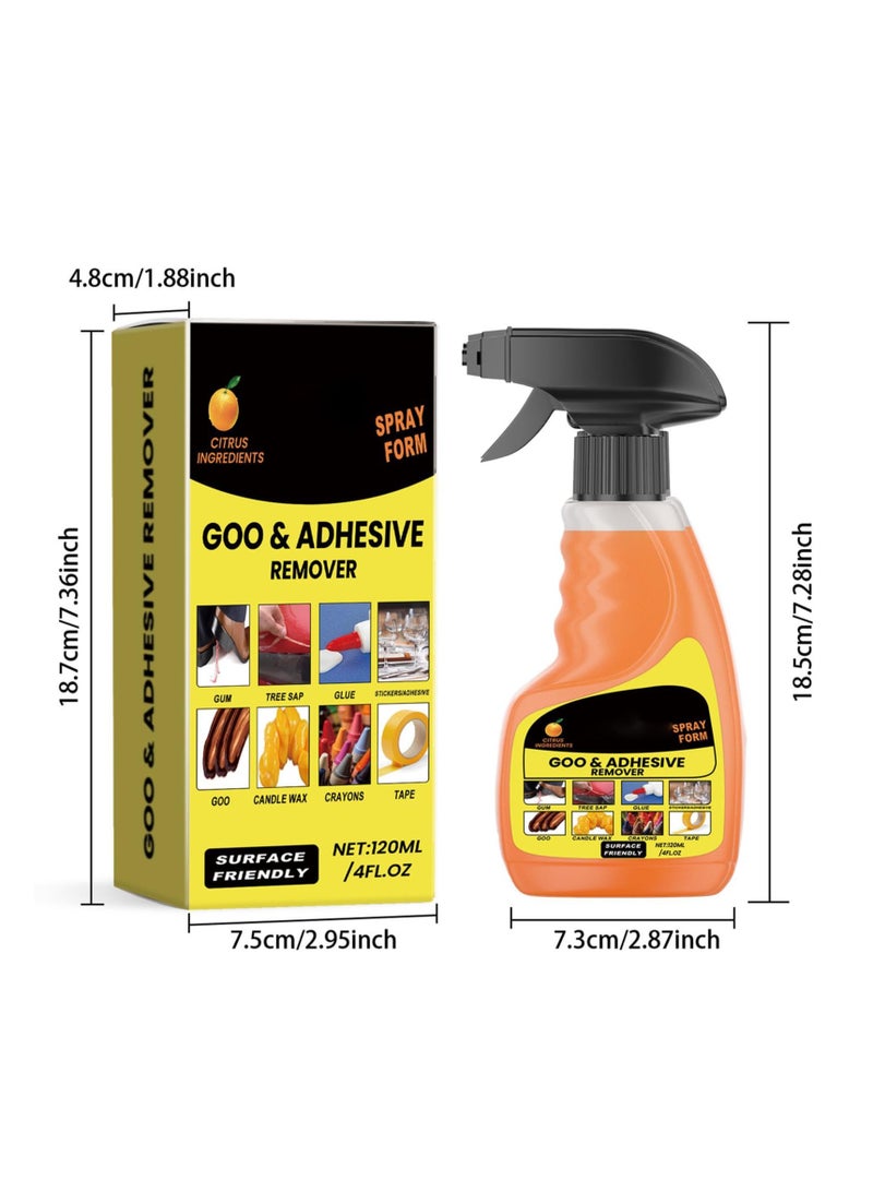 SYOSI رذاذ مزيل الغراء، 120 مل مزيل لاصق للسيارات، سائل إزالة الغراء مزيل الملصقات، مزيل لاصق متعدد الوظائف للسيارات يزيل بقايا الملصقات واللاصقات - Image 2