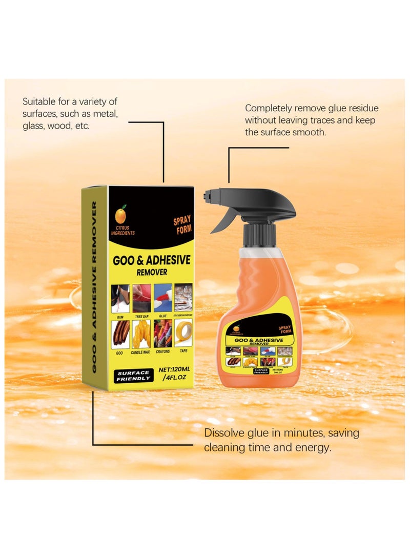 SYOSI رذاذ مزيل الغراء، 120 مل مزيل لاصق للسيارات، سائل إزالة الغراء مزيل الملصقات، مزيل لاصق متعدد الوظائف للسيارات يزيل بقايا الملصقات واللاصقات - Image 5