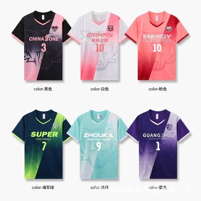 Football Uniform Suit Men'S Adult Children'S Competition Training Uniform Short-Sleeved Sports Team Uniform Men'S And Women'S Student Jersey Printing Batch - Image 4