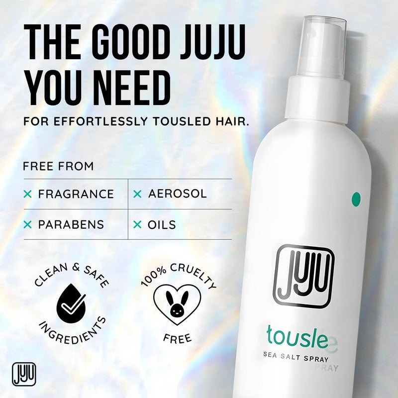 Juju Tousle sea Salt Spray Men & Women 8 Fl Oz Founded in California (New Clean Formula) - Natural Sea Salt Spray Hair, Hair Texturizer for Women, Fragrance-Free Texture Sprays, Surfer Texturizer for Men - Image 3