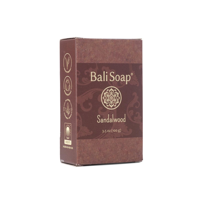 Bali Soap - Sandalwood Natural Bar Soap for Men & Women - Botanical, Cold Process, Vegan, Handmade, Exfoliating - 3 Pack, 3.5 Oz each - Image 1