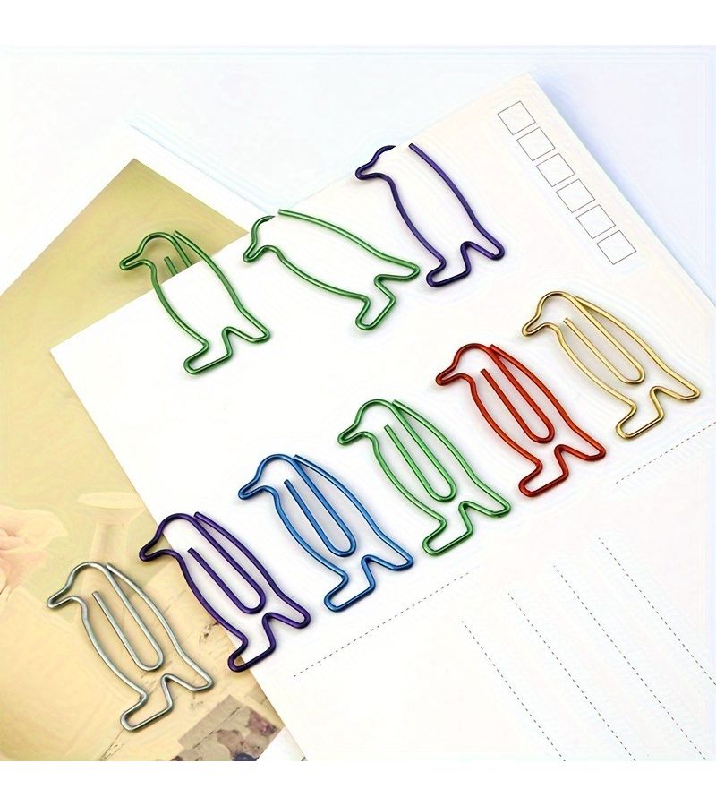 50 Penguins Penguin Shaped Paper Clips And Small Bookmarks For Penguin Lovers Christmas Or Birthday Gift - Image 2