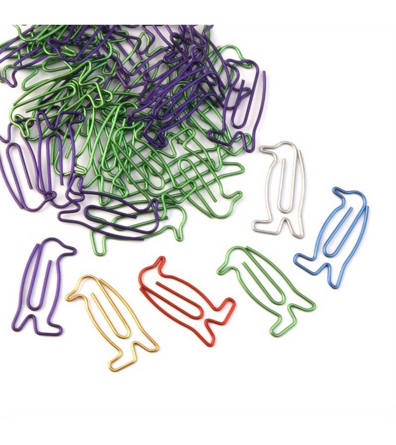 50 Penguins Penguin Shaped Paper Clips And Small Bookmarks For Penguin Lovers Christmas Or Birthday Gift - Image 1