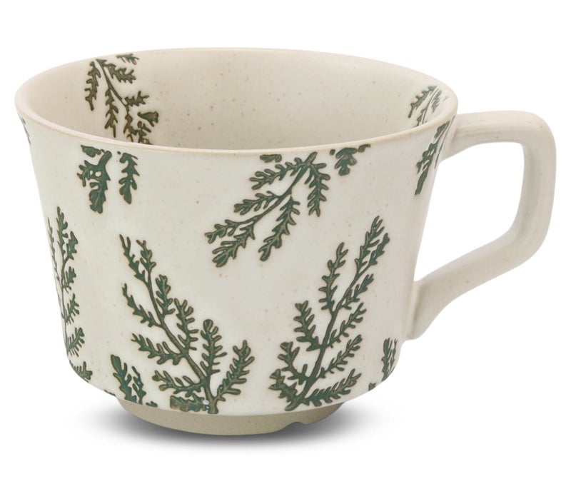 LINVIA Ceramic Coffee Mug, 12 oz Small Novelty Unique Teacup with Handle, Stoneware Cup for Tea Mocha Latte Cappuccino (Leaf) - Image 1