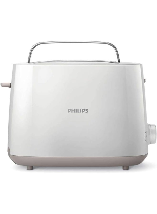 فيليبس محمصة خبز - بلاستيك، 2 فتحة مع مُسخن لفائف، 8 إعدادات، شريحتين 830 W HD2581/01 أبيض - Image 1