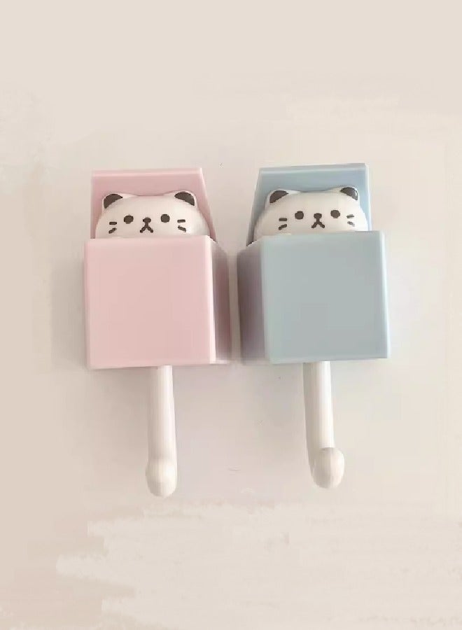 2 قطعة من قطع الكرتون لطيف هوكس القط -مثبتة على الحائط هوكس زخرفية للمنزل - Image 1