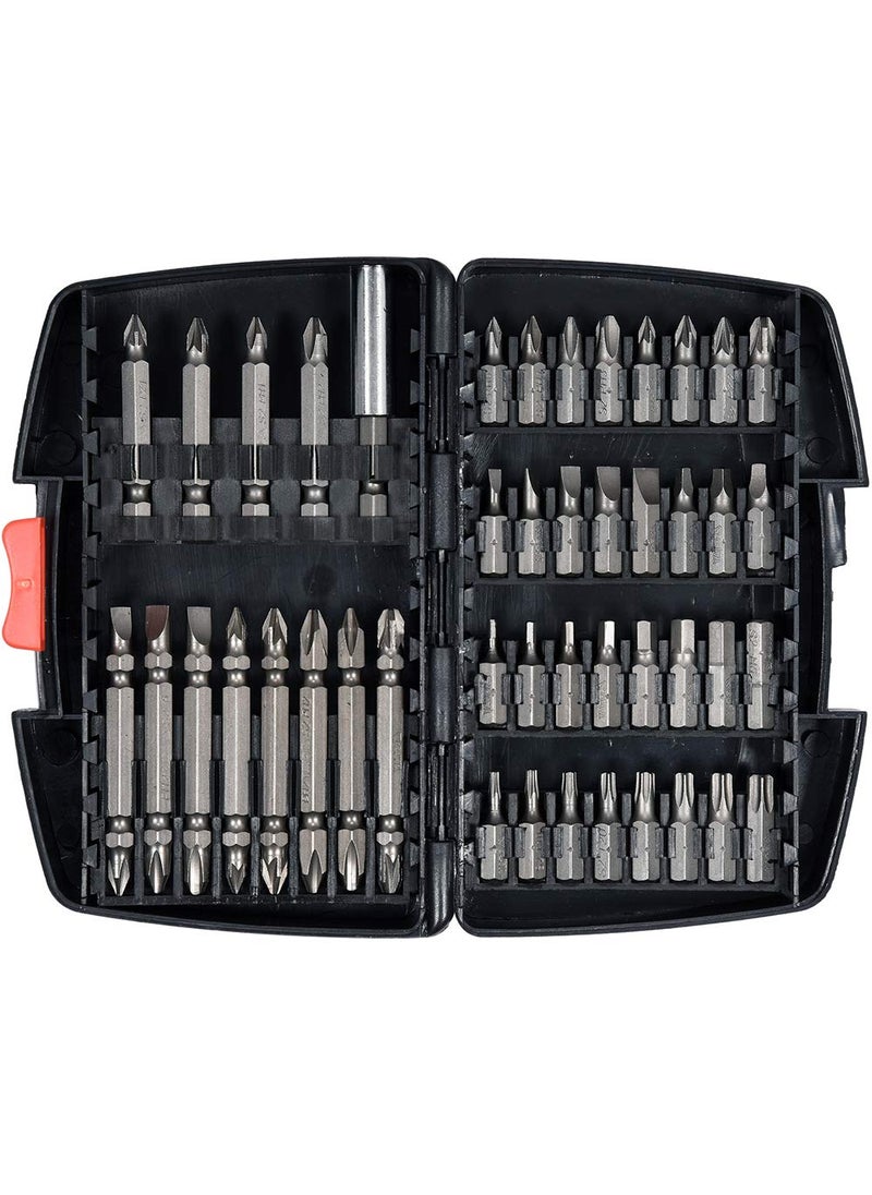 Yato Yato YT-04620 Stainless steel Screwdriver Bit Set of 45 Pieces for 1/4 Inch drive|AISI S2 steel Screwdriver Bits for Drill, Furniture Carpenter, Electrician|Home & Professional Car Automotive tool kit  - Image 1