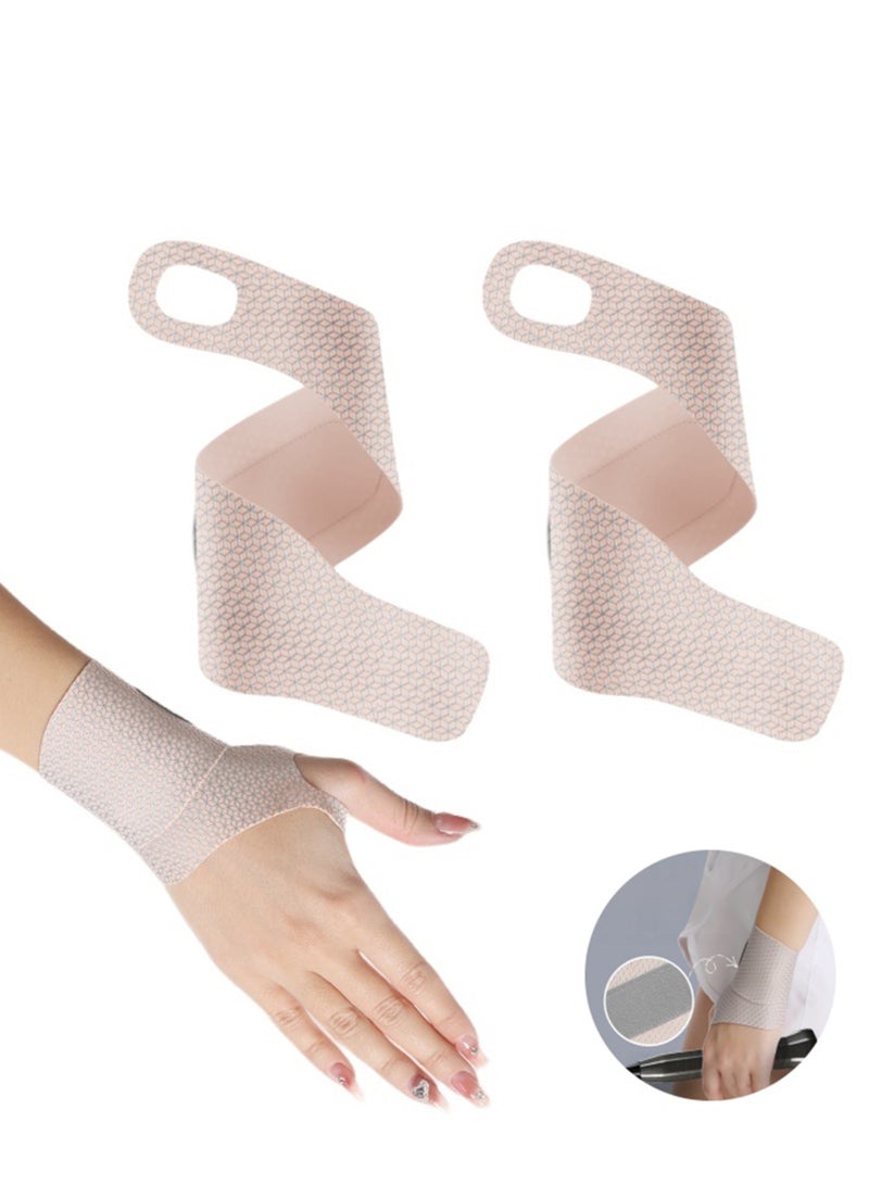 2 قطعة دعامة معصم رفيعة للغاية لدعم النفق الرسغي ، وتخفيف الآلام ، والتهاب المفاصل ، والتهاب الأوتار ، ولفائف المعصم المرنة لليدين اليمنى واليسرى - ضغط ودعم لعشاق اللياقة البدنية (لون البشرة) - Image 1