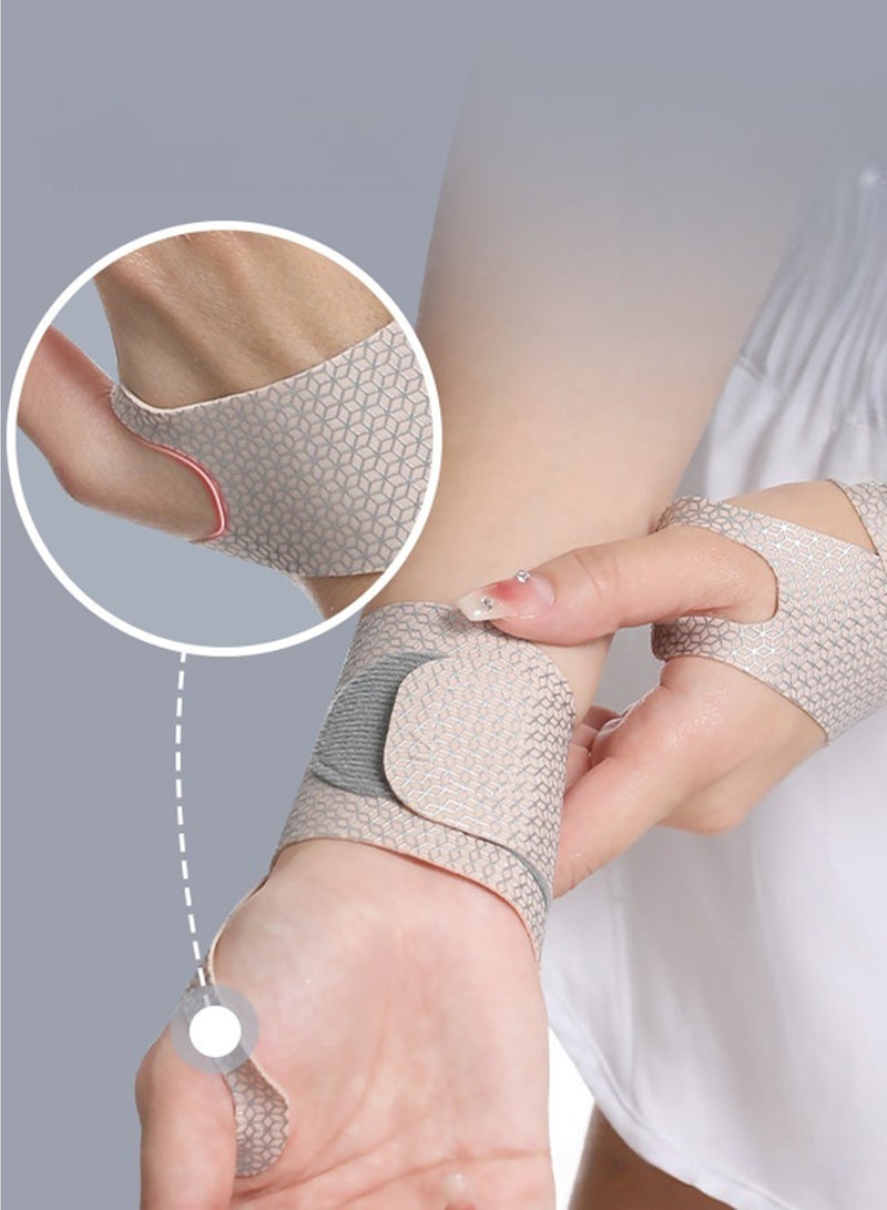 2 قطعة دعامة معصم رفيعة للغاية لدعم النفق الرسغي ، وتخفيف الآلام ، والتهاب المفاصل ، والتهاب الأوتار ، ولفائف المعصم المرنة لليدين اليمنى واليسرى - ضغط ودعم لعشاق اللياقة البدنية (لون البشرة) - Image 4