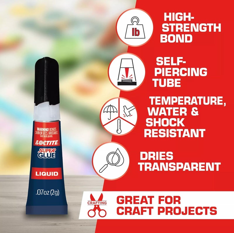 Loctite Super Glue Liquid Fast Acting, Clear Superglue, Cyanoacrylate Adhesive Instant Glue, Super Quick Dry - .07 fl oz Tube, Pack of 1 Personal & public compatible - Image 4