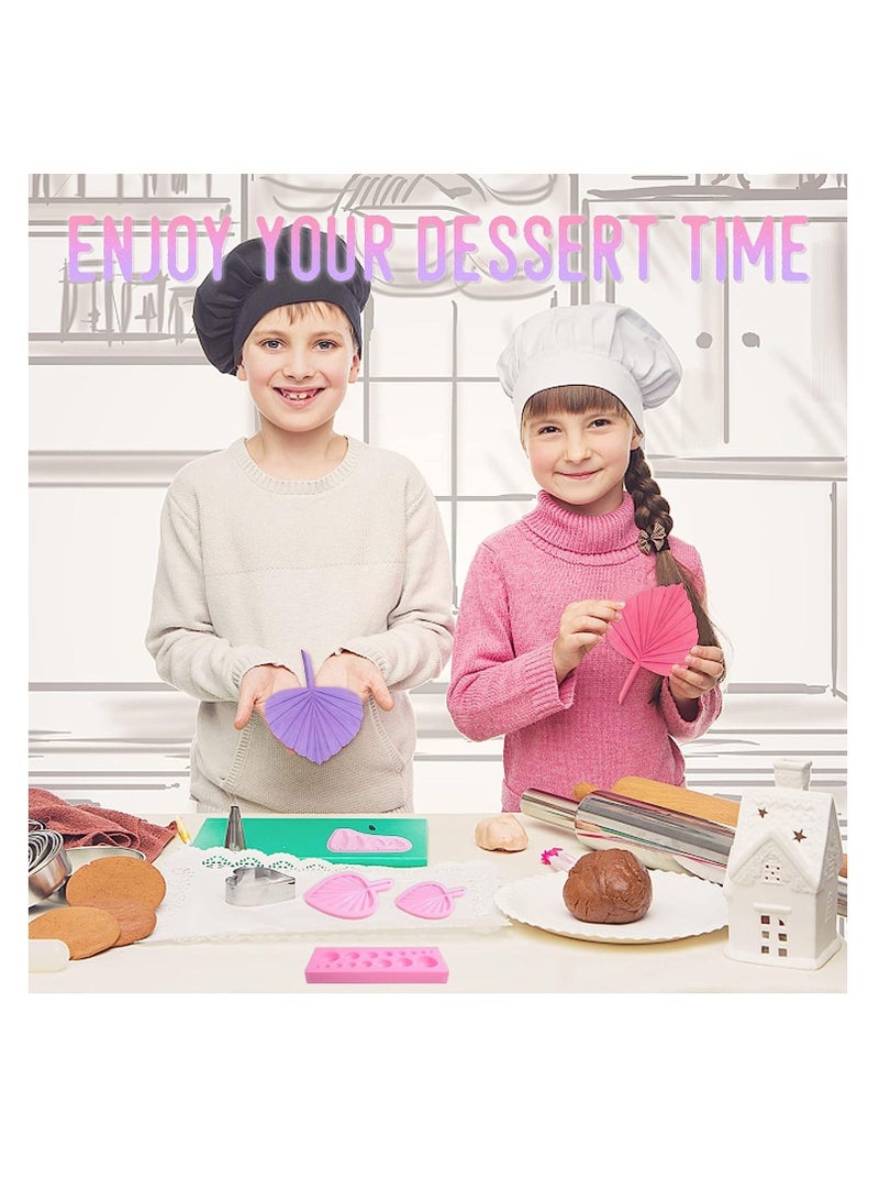 SYOSI قالب ورقة مروحة افعلها بنفسك 3D قالب صمغ اللؤلؤ قالب زهور مروحة نخيل ورقة بوهو قوالب شوكولاتة قالب نصف كروي قوالب سكر مصاصة قوالب حلوى قالب سيليكون مصباح شمع قالب طين للحرف 5 قطع - Image 3