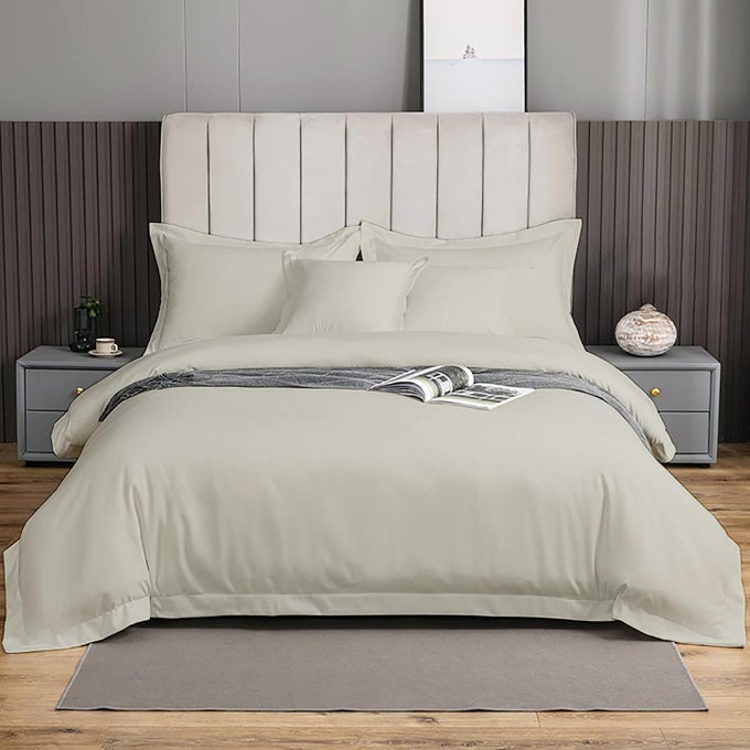 800 TC ULTRA SILKY SOFT EGYPTIAN COTTON SUPER KING PLUS 120X120 SIZE 3PIECES DUVET COVER HIDDEN ZIPPER CLOSER CORNER TIES DURABLE AND FADE RESISTANT SILVER GREY SOLID