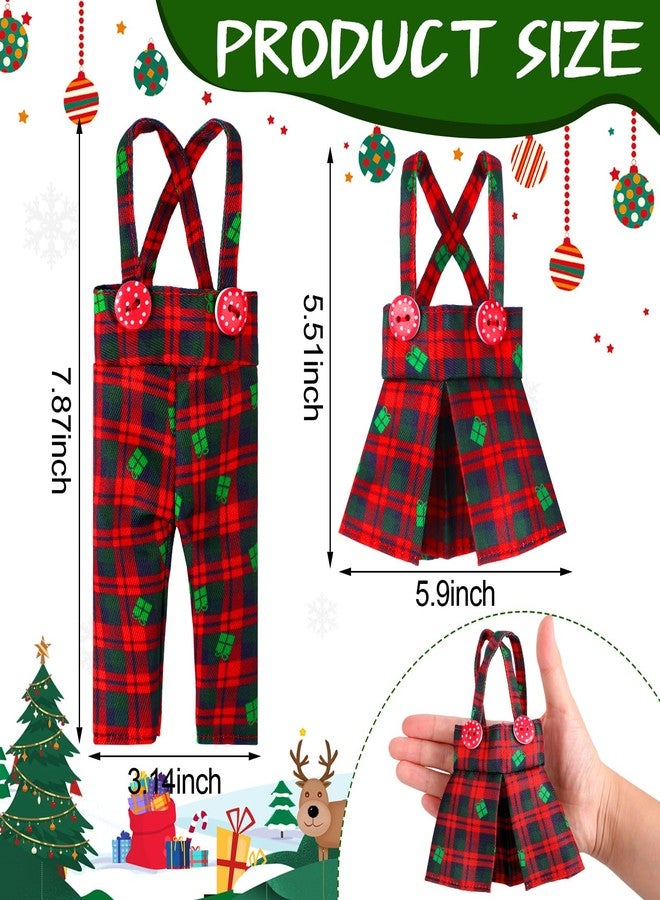 هونغداو، قطعتان من إكسسوارات عيد الميلاد، ملابس الدمى، بيجامات وقميص نوم للأولاد والبنات، على شكل شجرة عيد الميلاد والجوارب (لطيفة) - Image 3