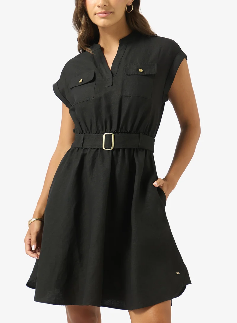 TOMMY HILFIGER  Belted Relaxed Mini Shirt Dress for Women | Best Price UAE
