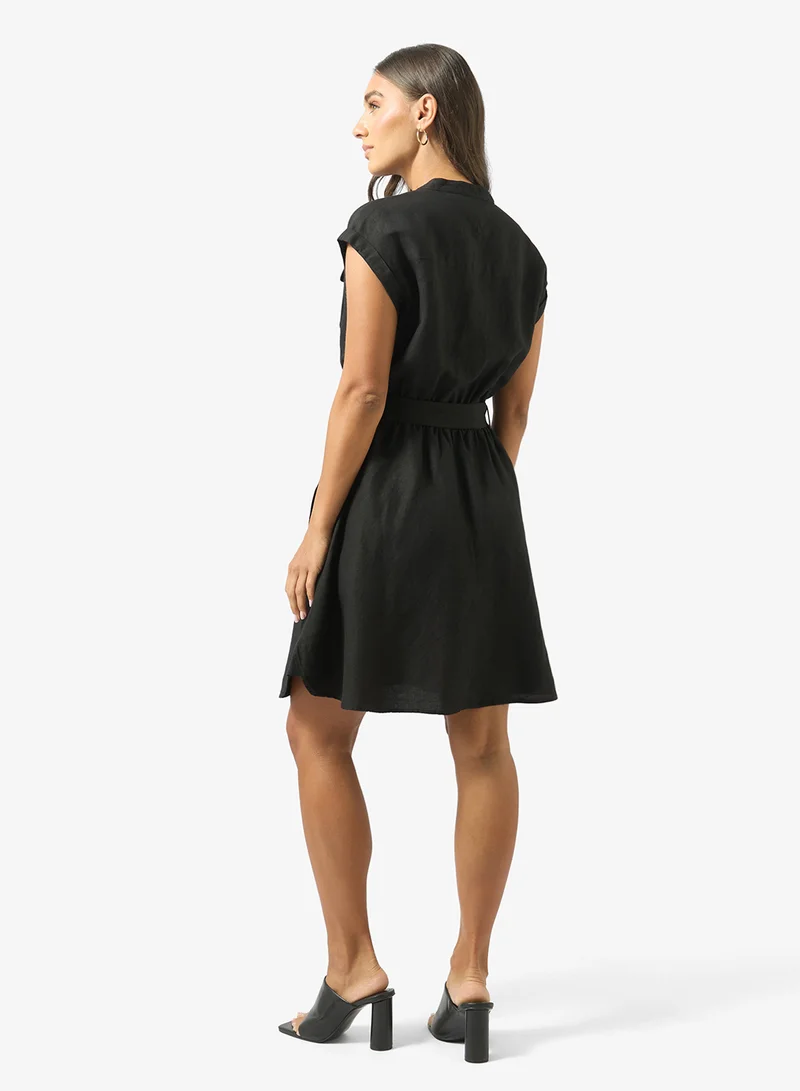 TOMMY HILFIGER  Belted Relaxed Mini Shirt Dress for Women | Best Price UAE