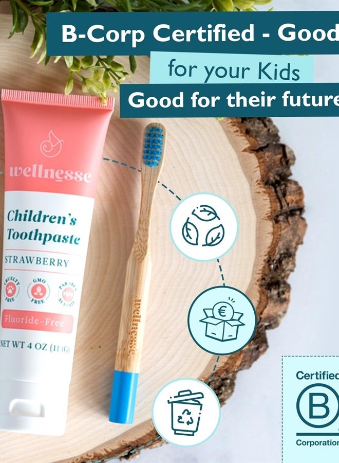 Wellnesse Kids Hydroxyapatite Toothpaste with Xylitol & Fluoride-Free - Natural Ingredients w/Strawberry Flavor - Suitable for Toddlers to Baby Kids Toddler - Sensory Friendly, Vegan & Cruelty-Free - Image 5
