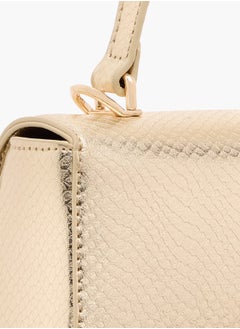 Flora Bella By Shoexpress Women Textured Satchel Bag with Grab Handle and Button Closure Ramadan Collection  - Image 4