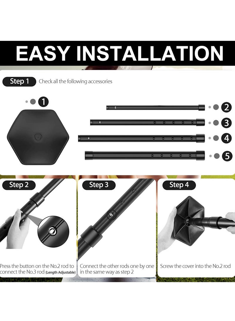 SOLARAE Adjustable Aluminum Golf Travel Bag Support Rod with 4 Telescoping Sections, Club Protector Pole Cover, and Crossbar Travel Cover Support System for Golf Bags. - Image 3