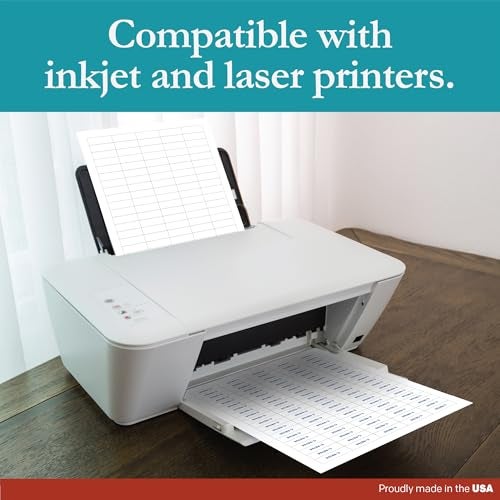 Premium Label Supply White Sticker Barcode Labels – 1.5" x 0.5" – Laser/Inkjet Compatible – (100 per Sheet), 25 Sheets – 2,500 Total Adhesive Labels - Image 5