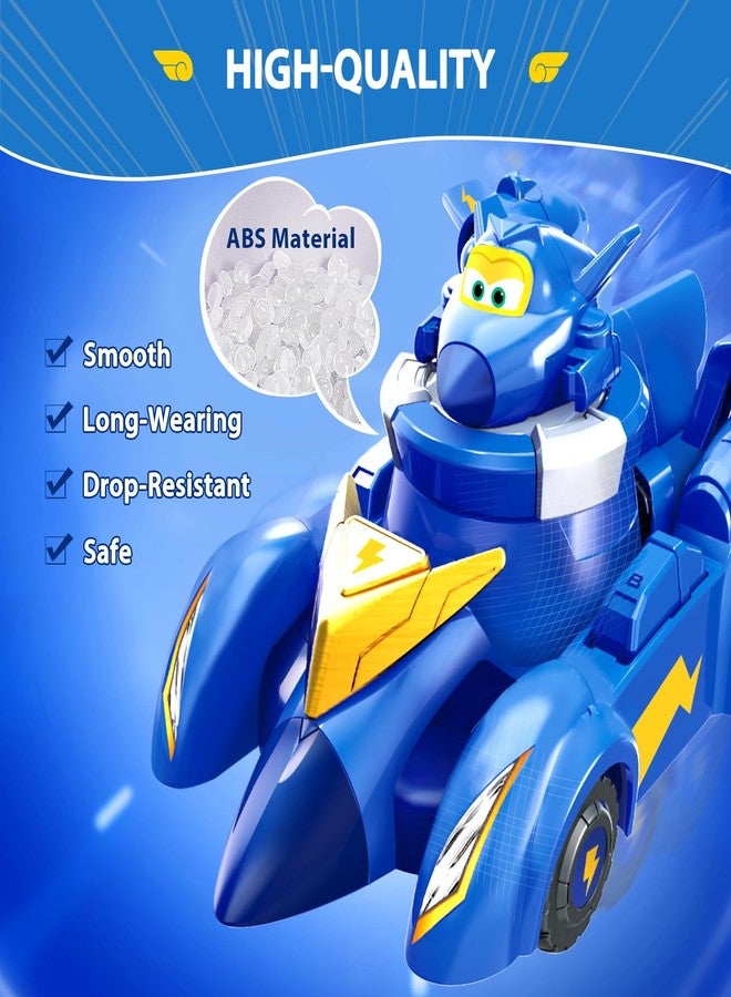 Super Wings Race Car Toys, 5 in Jerome Spinning Tops and Race Car Toys for Kids, 2-in-1 Mode Vehicle Toys Cars for 3 4 5 6 7 8 Year Old Boys - Image 5