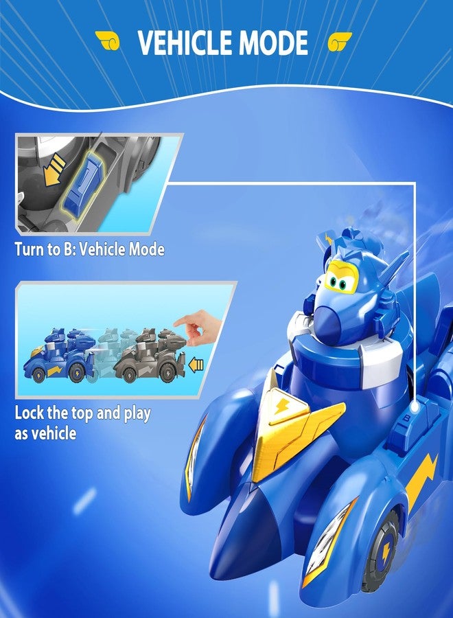 Super Wings Race Car Toys, 5 in Jerome Spinning Tops and Race Car Toys for Kids, 2-in-1 Mode Vehicle Toys Cars for 3 4 5 6 7 8 Year Old Boys - Image 4