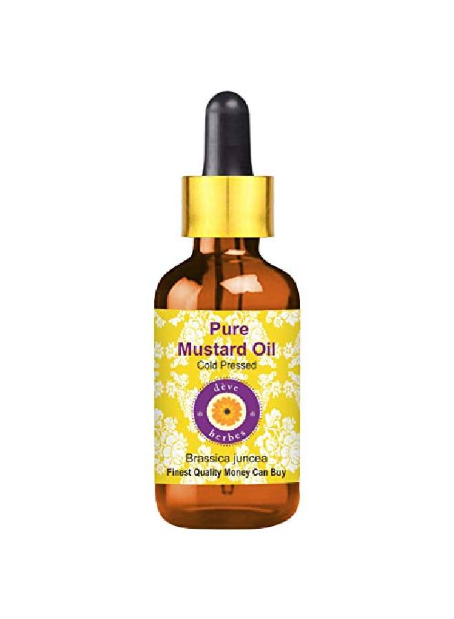 Deve Herbes Pure Mustard Oil (Brassica Juncea) With Glass Dropper 100% Natural Therapeutic Grade Cold Pressed For Skin Hair 50Ml. - Image 2