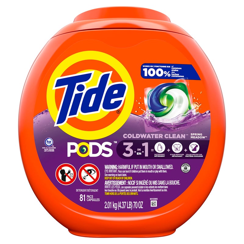 Tide PODS Laundry Detergent Soap Pods, Spring Meadow, 81 count - Image 2