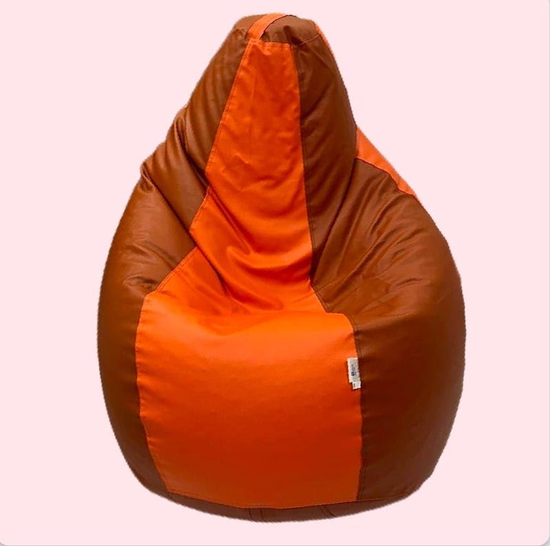 OHSTORE Premium Bean Bag Chair Ultra Comfortable Durable Faux Leather Cover Lightweight Ergonomic Lounge Seat for Home Office Gaming Relaxation OrangeBrown 2XLBB - Image 2