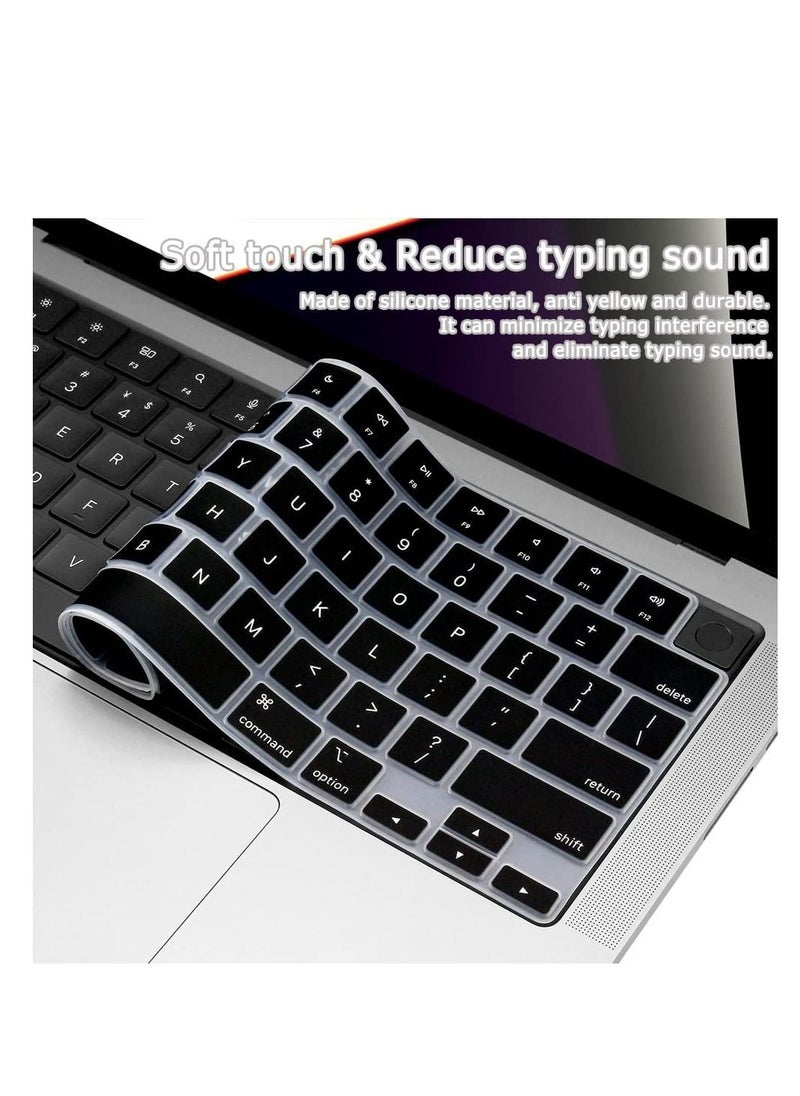 Generic Premium Silicone Keyboard Cover for 2024 2023 M2 M3 M4 MacBook Air 15" A2941 A3114 A3241, M2 M3 M4 MacBook Air 13.6" A2681 A3113 A3240, MacBook Pro 14" 16" A3112/A3401/A2442/ A2779/A2918/ A2992/A3185  and A3186/A3403/ A2485/ A2780/ A2991 M4 M3 M2 M1 Pro/Max,Black  - Image 5